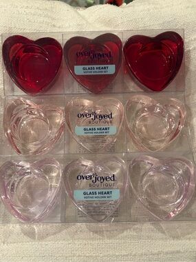 Glass Heart Candle Votives NIB ♥️🩷💗